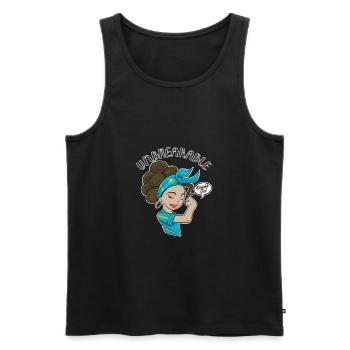 Kazakh Girl Unbreakable I Kazakh Heritage I - Men's Premium Organic Tank Top - black - Front - AI Model Male 178 light (178cm)