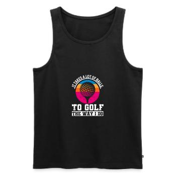Golfeurs Vous avez besoin de beaucoup de balles pour obtenir comme ça - Débardeur bio Premium Homme - noir - Devant - Michal (187cm)
