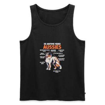 Australian Shepherd Aussie Anatomie Aussie - Männer Premium Bio Tank Top - Schwarz - Vorne - Michal (187cm)