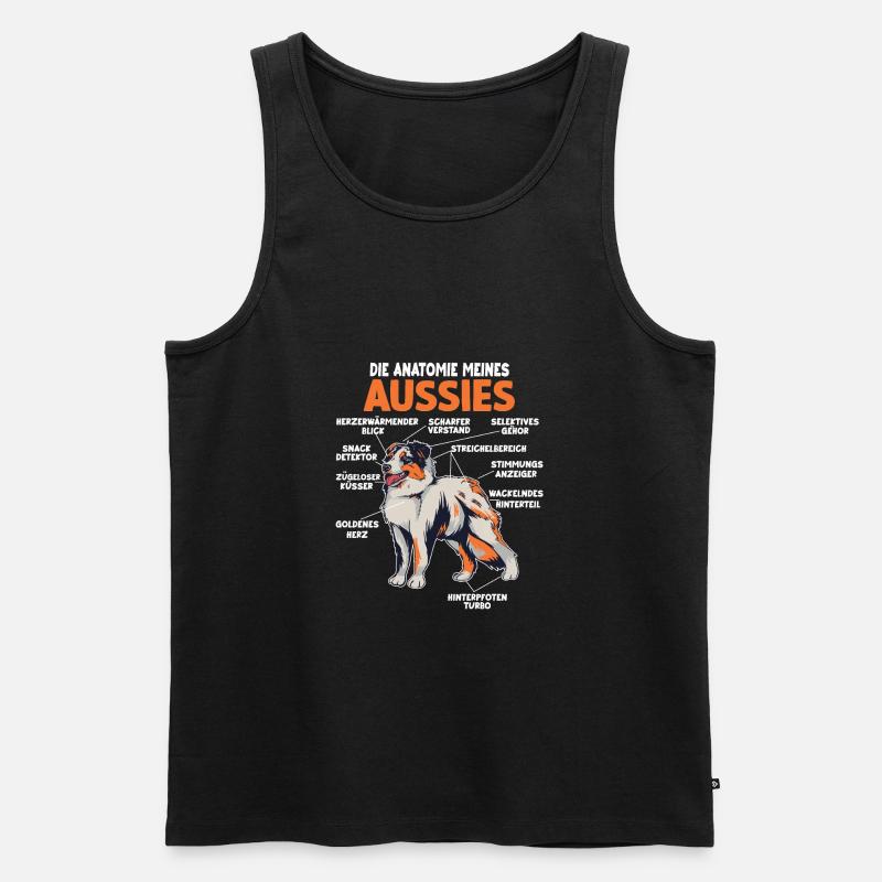 Australian Shepherd Aussie Anatomie Aussie - Männer Premium Bio Tank Top - Schwarz