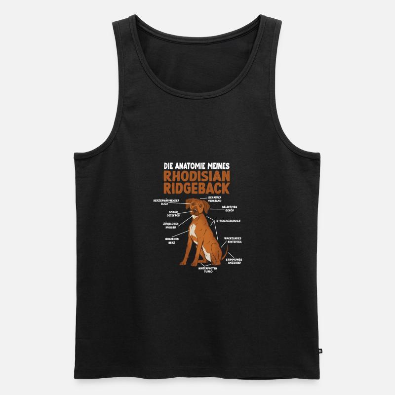 Rhodesian Ridgeback Anatomie Hundehalter Gassi - Männer Premium Bio Tank Top - Schwarz