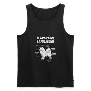 Samojede Anatomie Witziges Hundehalter Gassi - Männer Premium Bio Tank Top - Schwarz - Vorne - Michal (187cm)