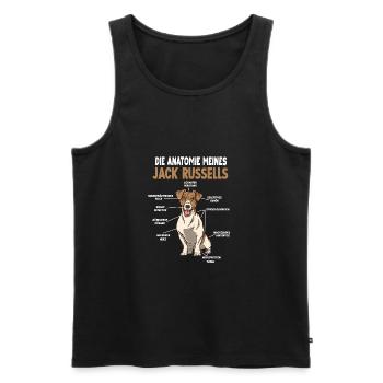 Jack Russell Anatomie lustiges Hundehalter Gassi - Männer Premium Bio Tank Top - Schwarz - Vorne - Michal (187cm)