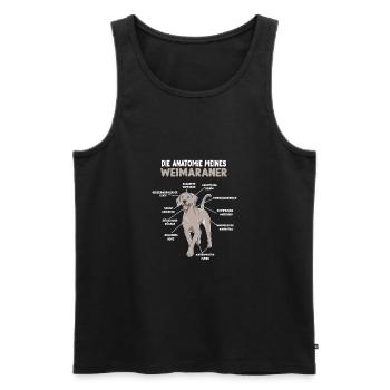 Weimaraner Anatomie Witziges Hundehalter Gassi - Männer Premium Bio Tank Top - Schwarz - Vorne - Michal (187cm)