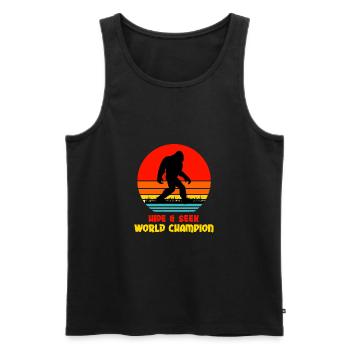 Hide Seek World Champion BigFoot - Men's Premium Organic Tank Top - black - Front - AI Model Male 178 light (178cm)