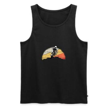VTT VTT Nature Montagnes Rétro Vintage - Débardeur bio Premium Homme - noir - Devant - Michal (187cm)