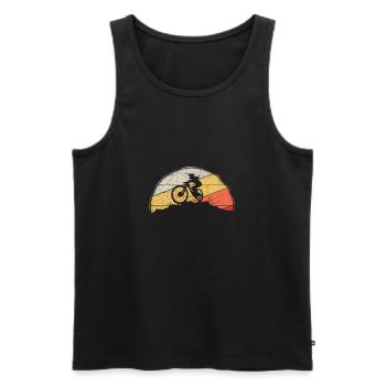 VTT VTT Nature Montagnes Rétro Vintage - Débardeur bio Premium Homme - noir - Devant - Michal (187cm)