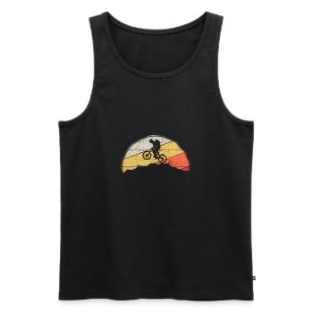 VTT VTT Nature Montagnes Rétro Vintage - Débardeur bio Premium Homme - noir - Devant - AI Model Male 178 light (178cm)
