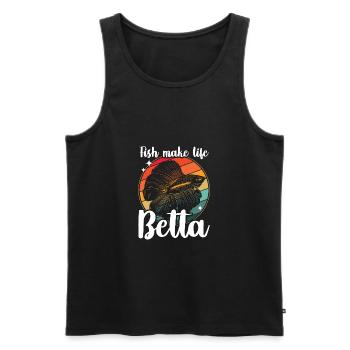 Fish Make Life Betta Siamese Fighting Fish - Débardeur bio Premium Homme - noir - Devant - Michal (187cm)