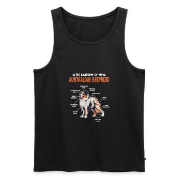 Australian Shepherd Aussie Anatomie Aussie - Männer Premium Bio Tank Top - Schwarz - Vorne - Michal (187cm)