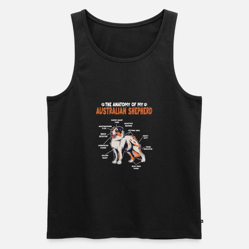 Australian Shepherd Aussie Anatomie Aussie - Männer Premium Bio Tank Top - Schwarz