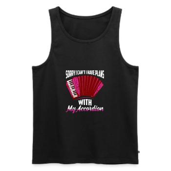 Sorry I Can't I Have Plans With My Accordion Music - Männer Premium Bio Tank Top - Schwarz - Vorne - AI Model Male 178 light (178cm)