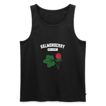 salmonberry is life - Männer Premium Bio Tank Top - Schwarz - Vorne - Michal (187cm)