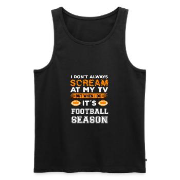 American Football Spruch Football Season - Männer Premium Bio Tank Top - Schwarz - Vorne - Michal (187cm)