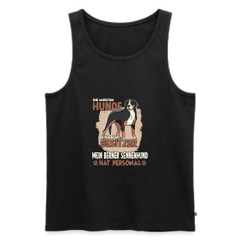 Berner Sennenhund Gassi Witziges Hundehalter - Männer Premium Bio Tank Top - Schwarz - Vorne - Michal (187cm)