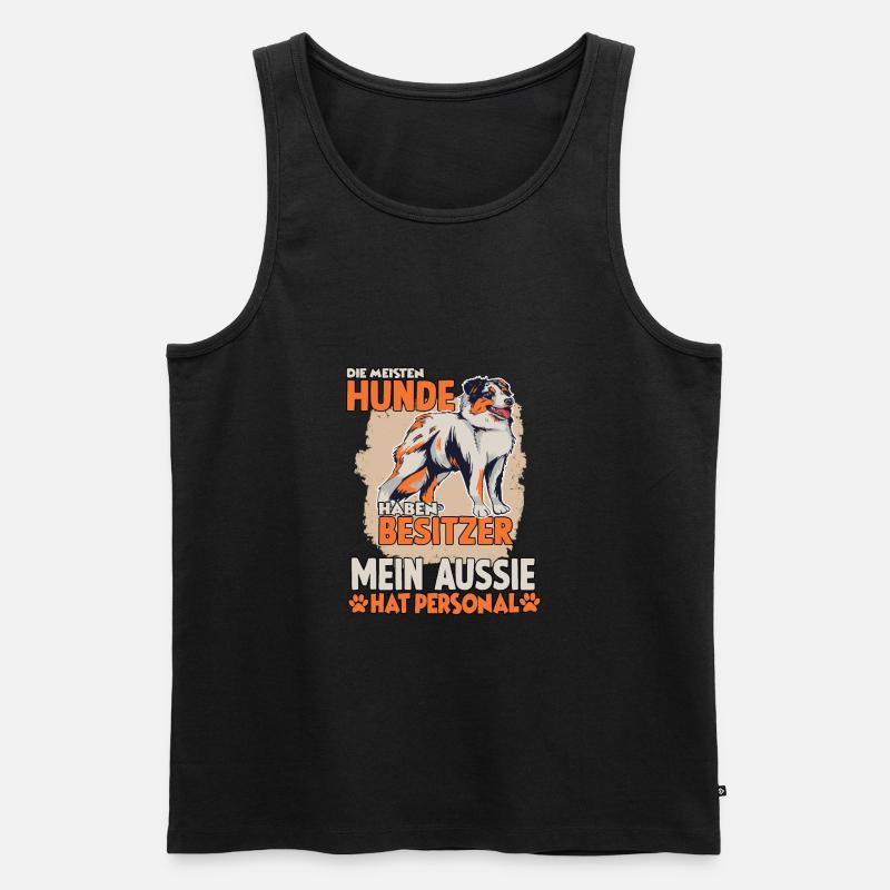 Australian Shepherd Hundebesitzer lustiges Aussie - Männer Premium Bio Tank Top - Schwarz