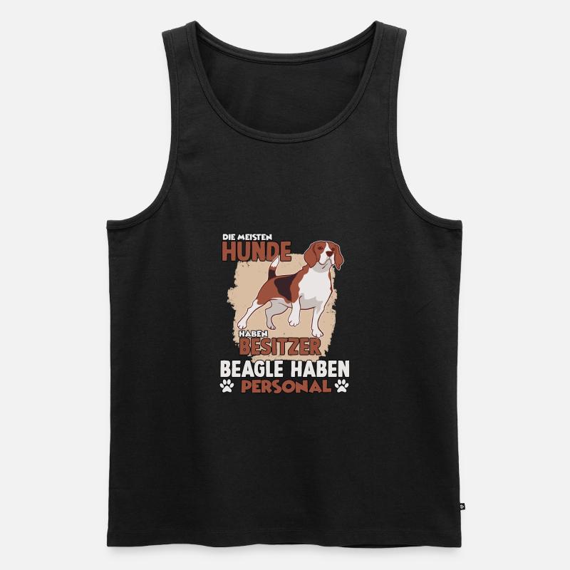 Beagle Hundebesitzer lustiges Jagdhund Gassi - Männer Premium Bio Tank Top - Schwarz