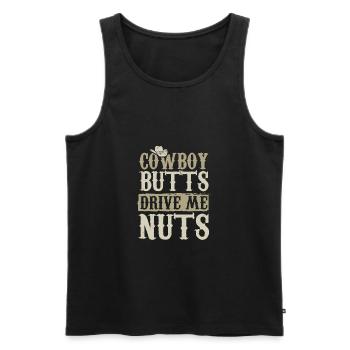 Cowboy Butts Drive Me Nuts Female Western Rodeo - Débardeur bio Premium Homme - noir - Devant - Michal (187cm)