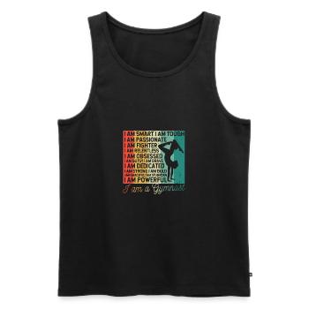 Je suis un gymnaste drôle d’entraîneur de gymnastique - Débardeur bio Premium Homme - noir - Devant - Michal (187cm)