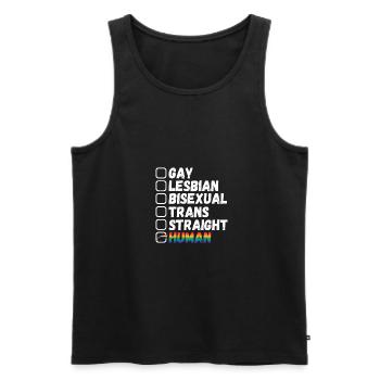LGBTQ Pride Rainbow nous sommes tous des gens - Débardeur bio Premium Homme - noir - Devant - Michal (187cm)
