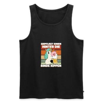 Gepflegt einen hinter die Binde kippen - Saufen - Männer Premium Bio Tank Top - Schwarz - Vorne - AI Model Male 178 light (178cm)