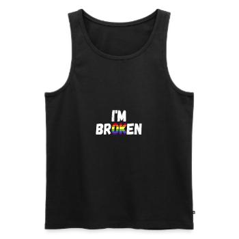 LGBTQ Pride I'm Ok - Menschenrechte - Männer Premium Bio Tank Top - Schwarz - Vorne - Michal (187cm)