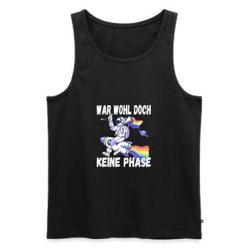 LGBTQ Pride Regenbogen War Wohl Doch Keine Phase - Männer Premium Bio Tank Top - Schwarz - Vorne - Michal (187cm)