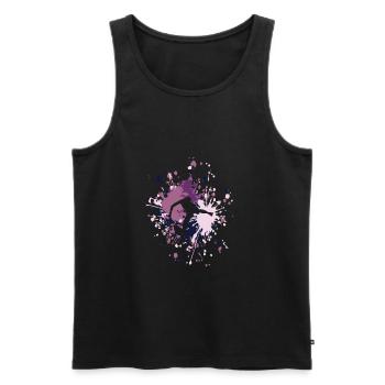 Tennis Hard Serve Color Splash - Männer Premium Bio Tank Top - Schwarz - Vorne - Michal (187cm)