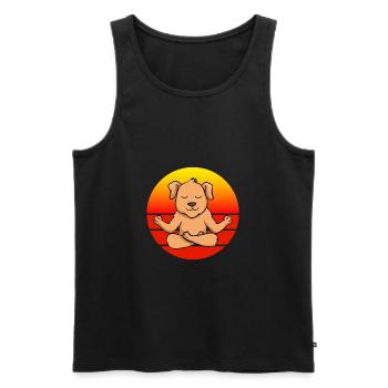Chien de yoga, yoga de méditation pour les enfants et les parents - Débardeur bio Premium Homme - noir - Devant - Michal (187cm)