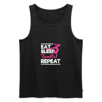 Gymnastics Funny Gymnast Lovers Eating Sleep - Men's Premium Organic Tank Top - black - Front - Michal (187cm)