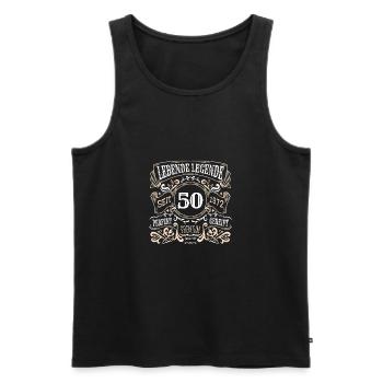 50 years of living legend Since 1972 50th birthday - Men's Premium Organic Tank Top - black - Front - Michal (187cm)