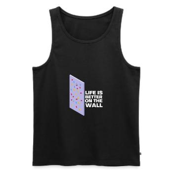 Wall Climbing Rock Climbing - Men's Premium Organic Tank Top - black - Front - AI Model Male 178 light (178cm)