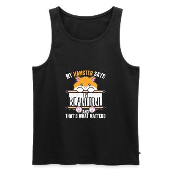 Love My Pet Niedlicher Hamster Tierliebhaber Hamst - Männer Premium Bio Tank Top - Schwarz - Vorne - Michal (187cm)