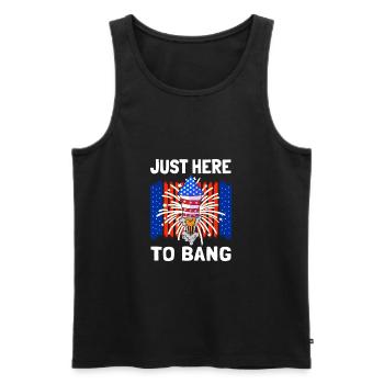 Just Here To Bang USA 4 juillet - Débardeur bio Premium Homme - noir - Devant - Michal (187cm)