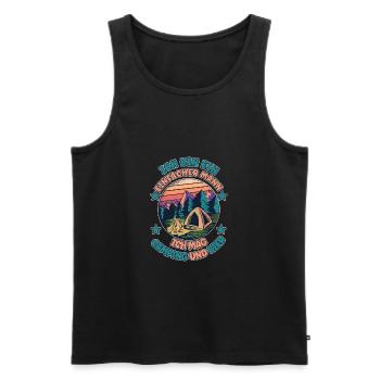 Ich Bin Ein Einfacher Mann Ich Mag Camping Bier - Männer Premium Bio Tank Top - Schwarz - Vorne - AI Model Male 178 light (178cm)