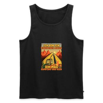 Ich Bin Ein Einfacher Mann Ich Mag Camping Bier - Männer Premium Bio Tank Top - Schwarz - Vorne - AI Model Male 178 light (178cm)
