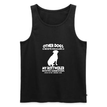 Cool dog training motif Rottweiler dog ownership - Men's Premium Organic Tank Top - black - Front - AI Model Male 178 light (178cm)