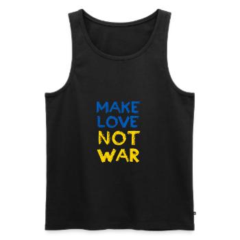Make Love Not War Ukraine - Men's Premium Organic Tank Top - black - Front - AI Model Male 178 light (178cm)