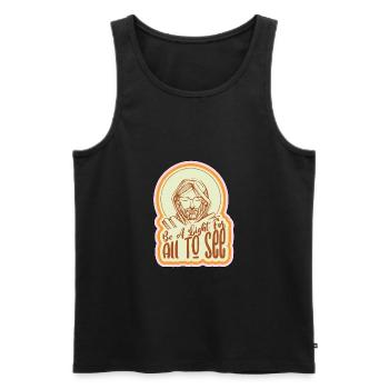Fun Be A Light For All To See Religious Christian - Men's Premium Organic Tank Top - black - Front - Michal (187cm)
