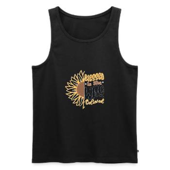 Retro Blessed Is She Who Believed Boho Religious C - Men's Premium Organic Tank Top - black - Front - Michal (187cm)