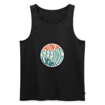 Happy Faith Boho Retro Positive Religious Christia - Men's Premium Organic Tank Top - black - Front - Michal (187cm)
