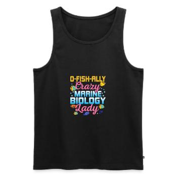 O-Fish-Ally Crazy Marine Biology Lady Scientist B - Männer Premium Bio Tank Top - Schwarz - Vorne - AI Model Male 178 light (178cm)