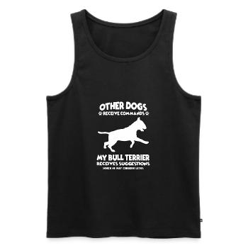 Funny Dog Education Bull Terrier Dog Owner - Men's Premium Organic Tank Top - black - Front - Michal (187cm)