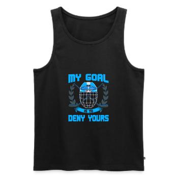 My Goal Is To Deny Yours Eishockey Torwart - Männer Premium Bio Tank Top - Schwarz - Vorne - AI Model Male 178 light (178cm)