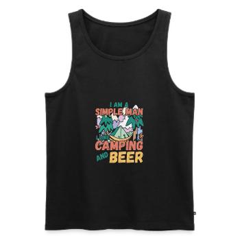 Ich Bin Ein Einfacher Mann Ich Mag Camping Bier - Männer Premium Bio Tank Top - Schwarz - Vorne - AI Model Male 178 light (178cm)