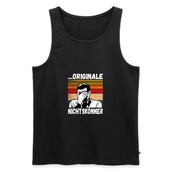 Originale Nichtskönner! Einmal mit Profis Arbeiten - Männer Premium Bio Tank Top - Schwarz - Vorne - Michal (187cm)