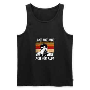 Junge Junge Junge ach Hör auf! Einmal mit Profis - Männer Premium Bio Tank Top - Schwarz - Vorne - Michal (187cm)
