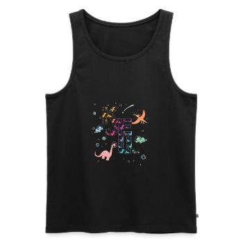 KJELL - Schöner Jungen Name mit süßen Dinosaurier - Männer Premium Bio Tank Top - Schwarz - Vorne - Michal (187cm)