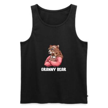 Oma Bär - Oma und Enkelkind Outfit - Oma Bär - Männer Premium Bio Tank Top - Schwarz - Vorne - Michal (187cm)