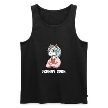 Oma - Oma Einhorn - Lustiges Oma Einhorn - Männer Premium Bio Tank Top - Schwarz - Vorne - Michal (187cm)